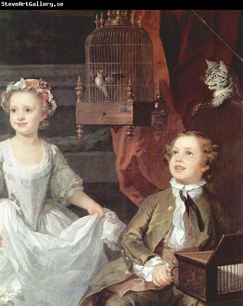 William Hogarth Portrat der Graham Kinder Detail